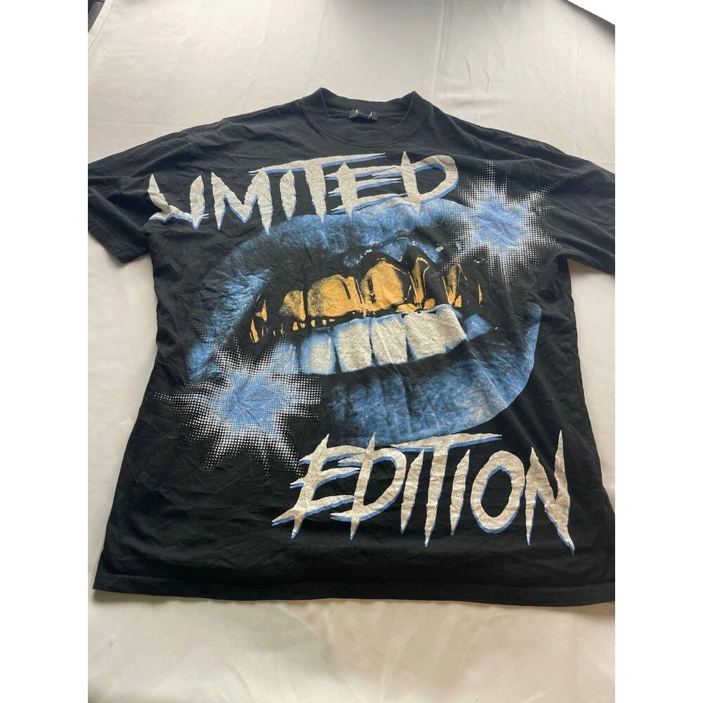 boohooMAN Oversized Extended Neck Limited Edition T-Shirt Mens Size‎ XL Black